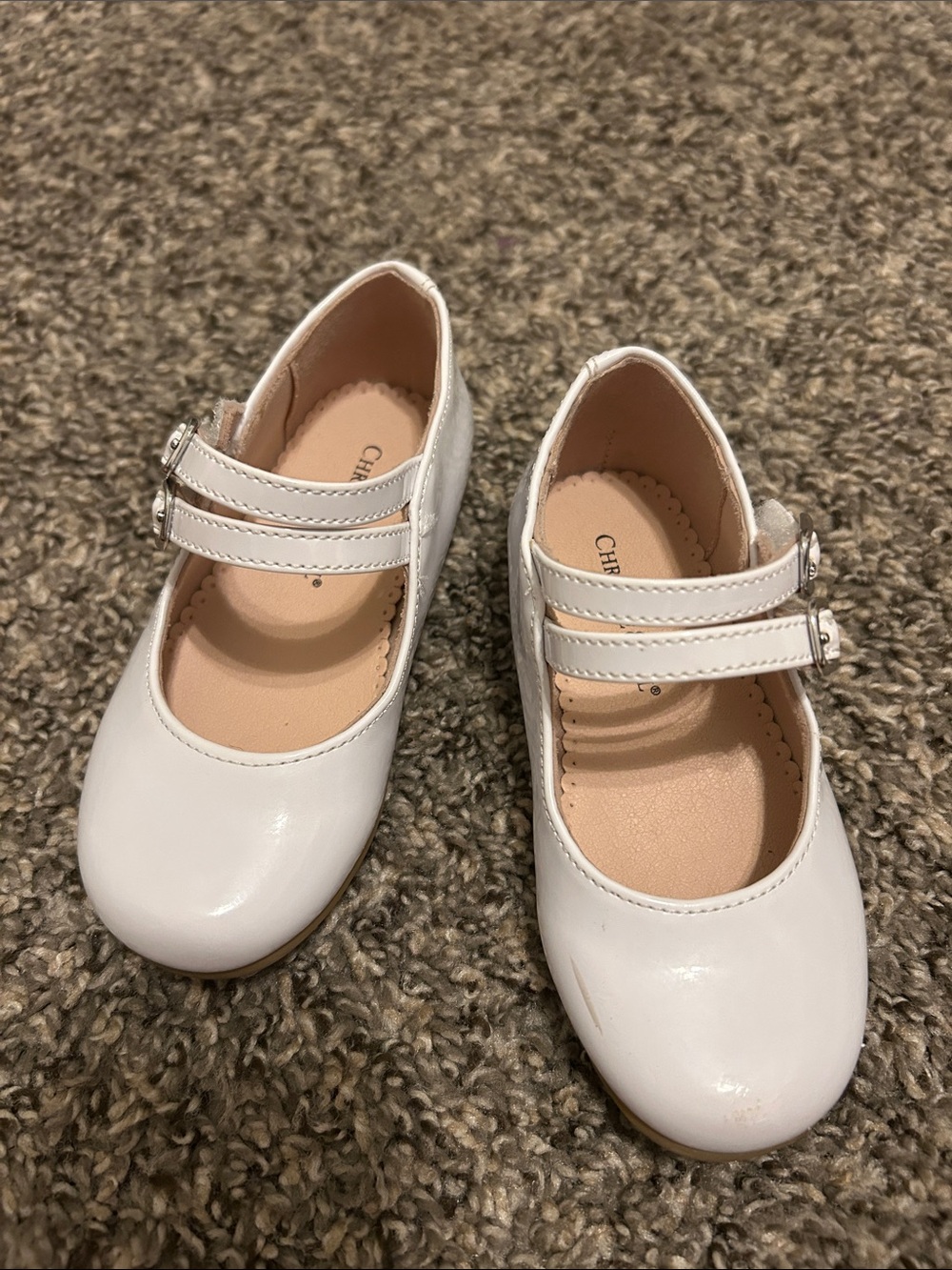 Classic White Double-Strap Mary Jane Dress Shoes for Girls